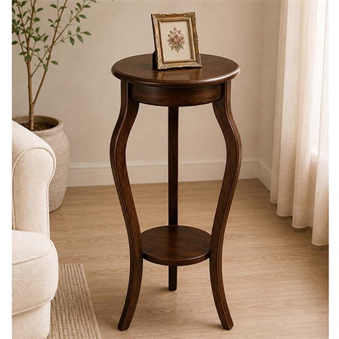 میز تلفن چوبی سه پایه گرد  کد 301